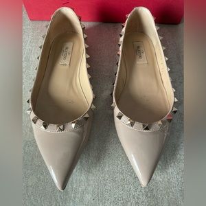 VALENTINO Accents Patent Leather Flats